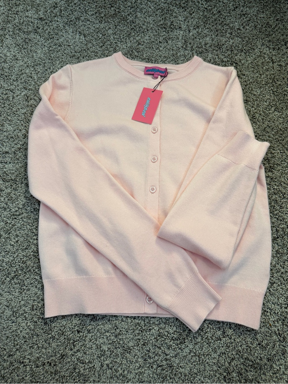 Edikted Soft Blush Button-Front Cardigan